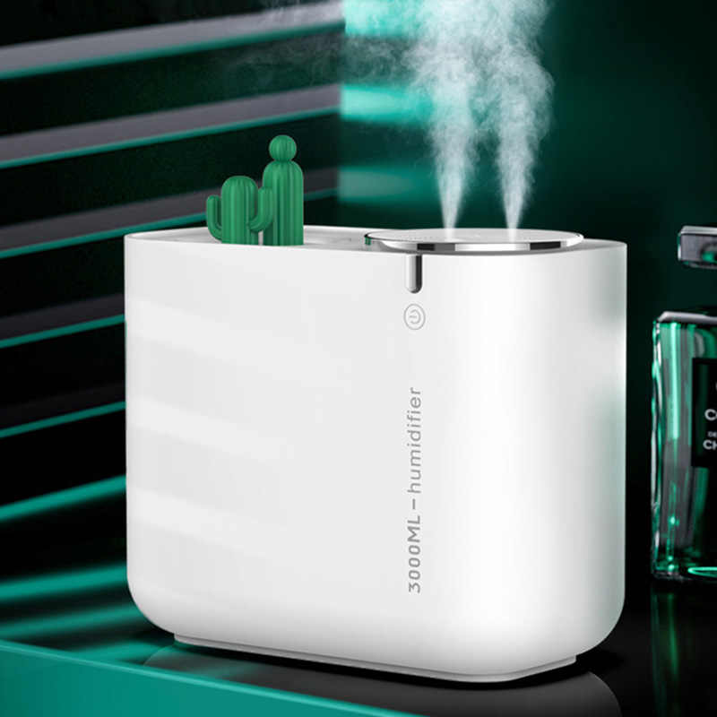 3000ml Cactus Ultrasonic Air Humidifier With Dual Spray Ports