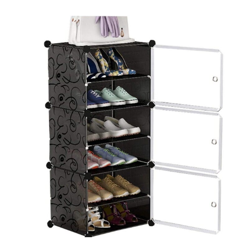 6-Tier Dustproof Shoe Rack With Doors