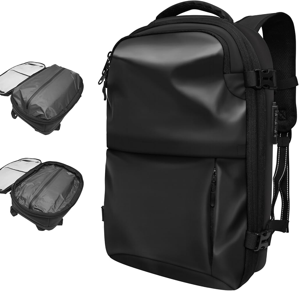 60L Expandable Anti Theft Vacuum Travel Backpack