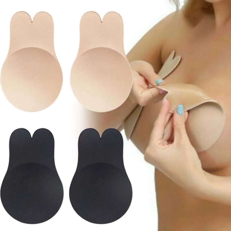 Reusable Sticky Silicone Nipple Covers – Black & Beige For Backless Dresses