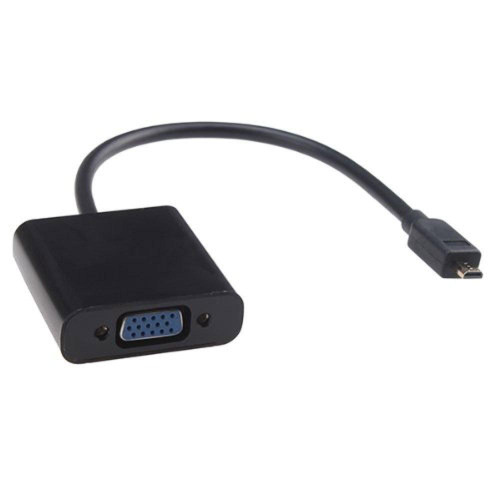 Leegoal 20cm Micro HDMI To VGA Adapter Cable – 1080P/720P Black