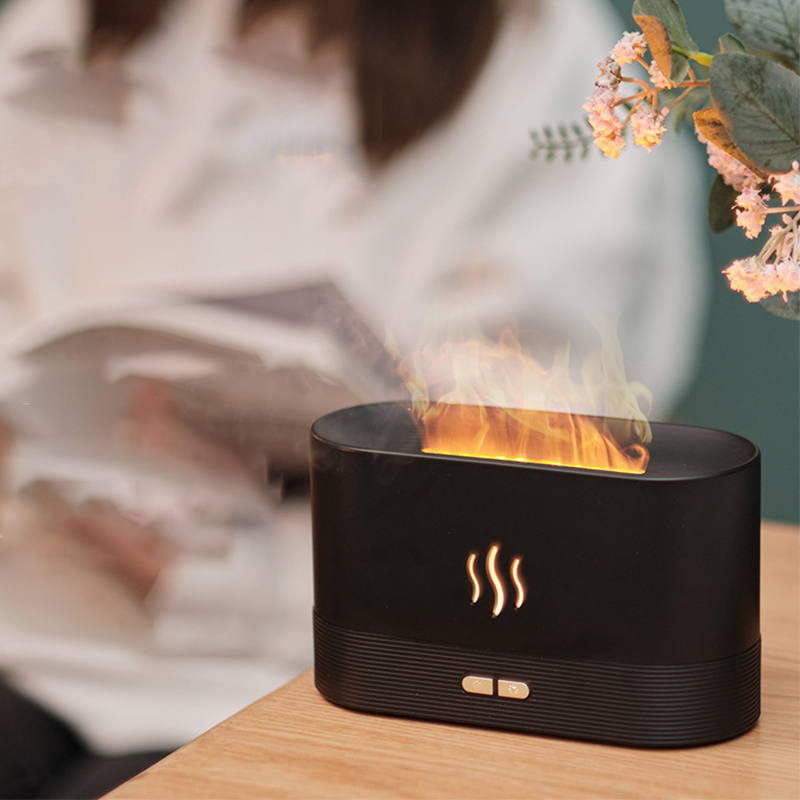 180ml Flame Aroma Diffuser & Humidifier – 2-Level Brightness Adjustment