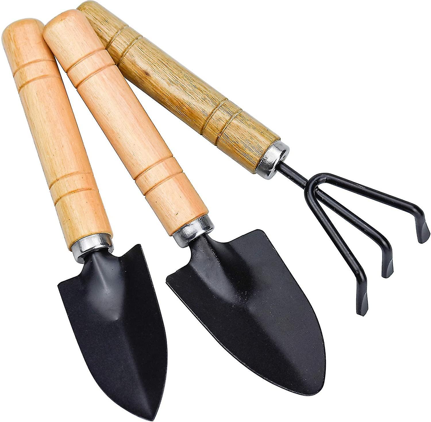 Mini Garden Tool Set With Wooden Handle – Small Shovel & Rake