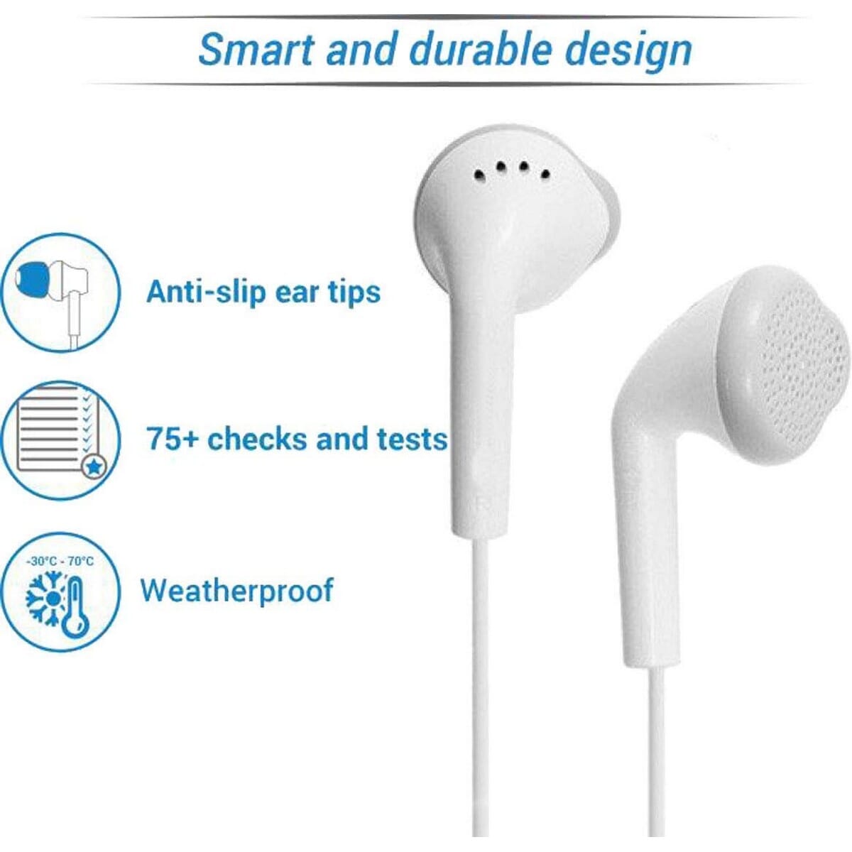 YS Ultra Bass Earphones With Dolby Sound – 3.5mm Jack White
