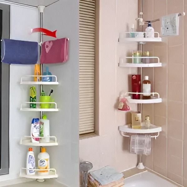 4-Tier Adjustable Corner Storage Shelf – Multi-Use Space Saver