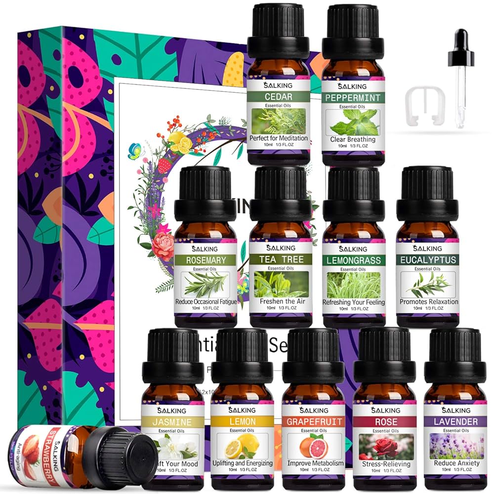 Salking 12-Piece Pure Essential Oil Set – 10ml Each