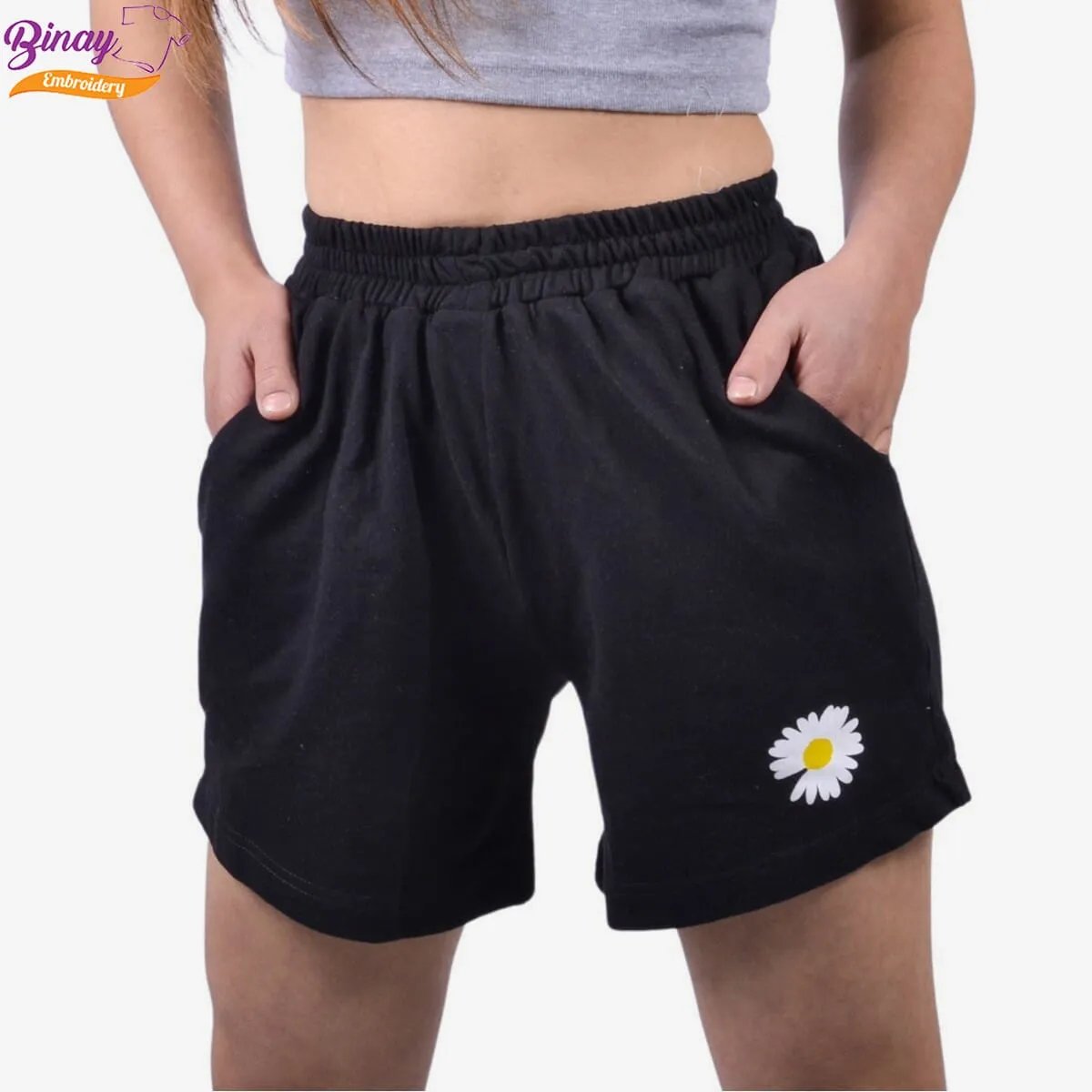 Embroidery Casual Women'S Summer Free Size Shorts With Print