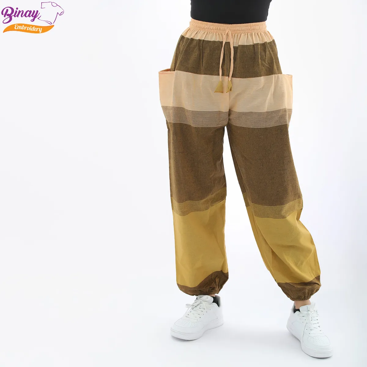Nepali Cotton Multicolor Joggers For Women 