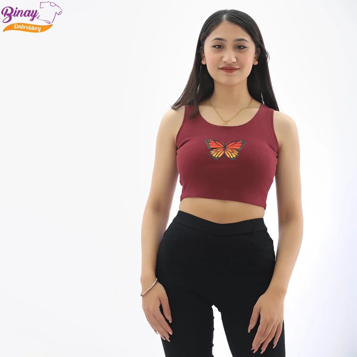 Maroon Stretchable Tank Top Sando For Women