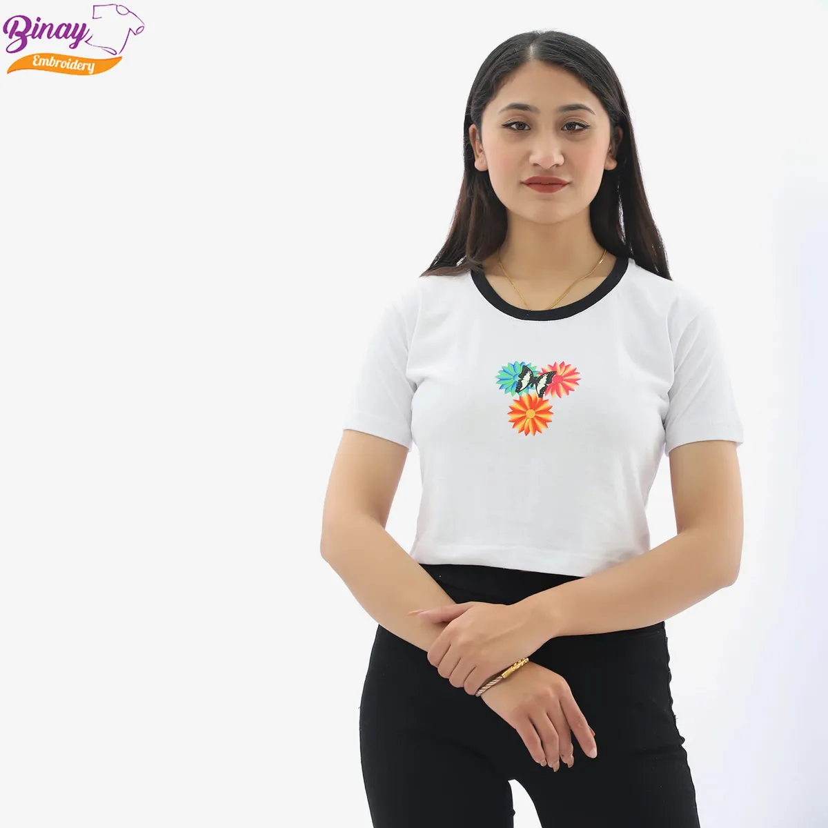 White Printed Crop Top For Women - Fashion |Tops For Women | Women's Wear | Printed Tops