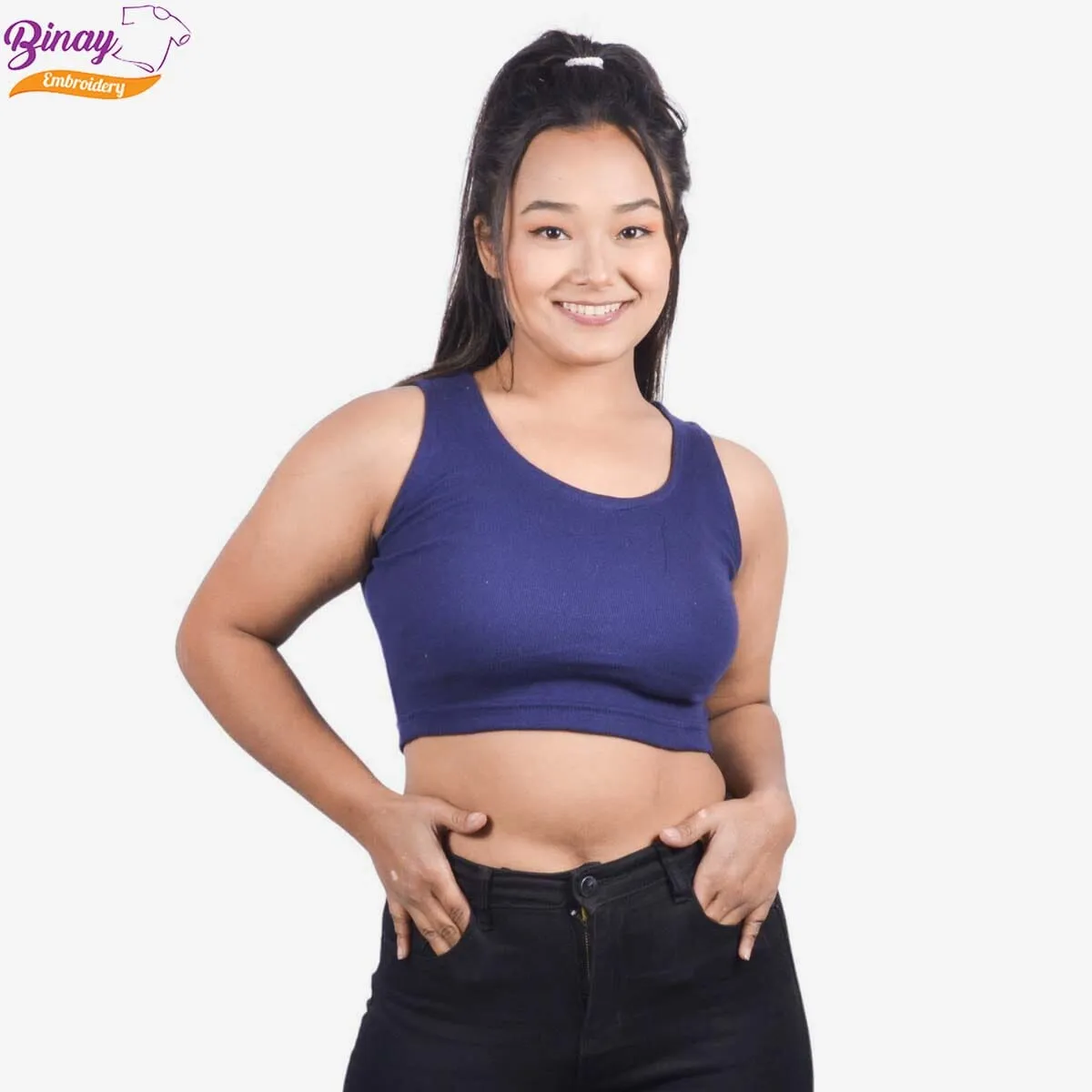 Tank Top Crop Navy Blue Sando For Women - Fashion | Tops For Women | Women's Wear | Sando