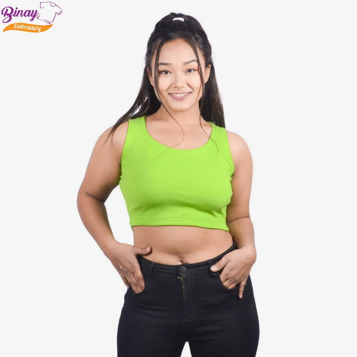 Tank Top Crop Lemon Green Sando For Women - Fashion | Tops For Women | Women's Wear | Sando