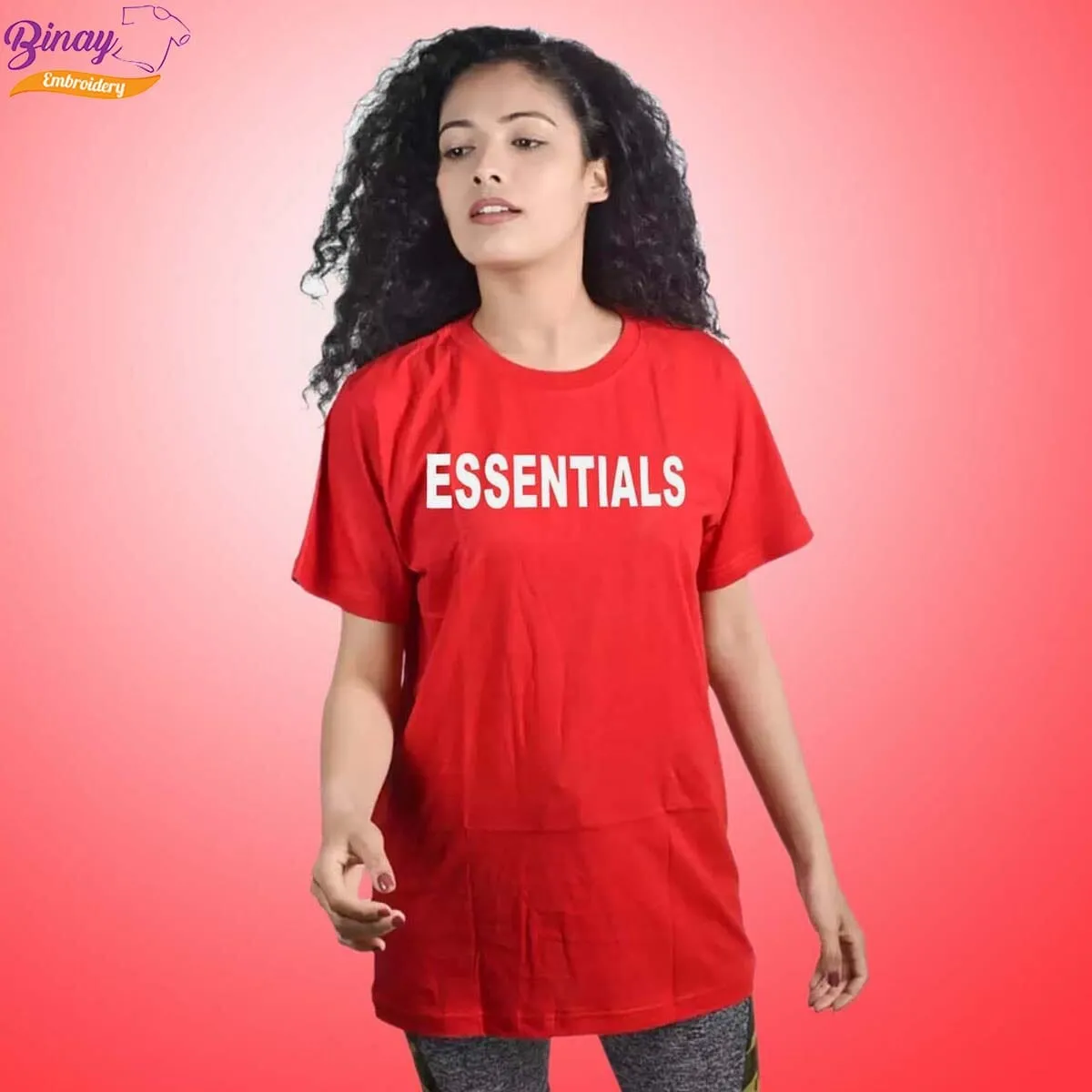 Essentials Printed Red (Unisex) Cotton T-Shirt For Men & Women - Fashion | T-Shirts | Unisex |