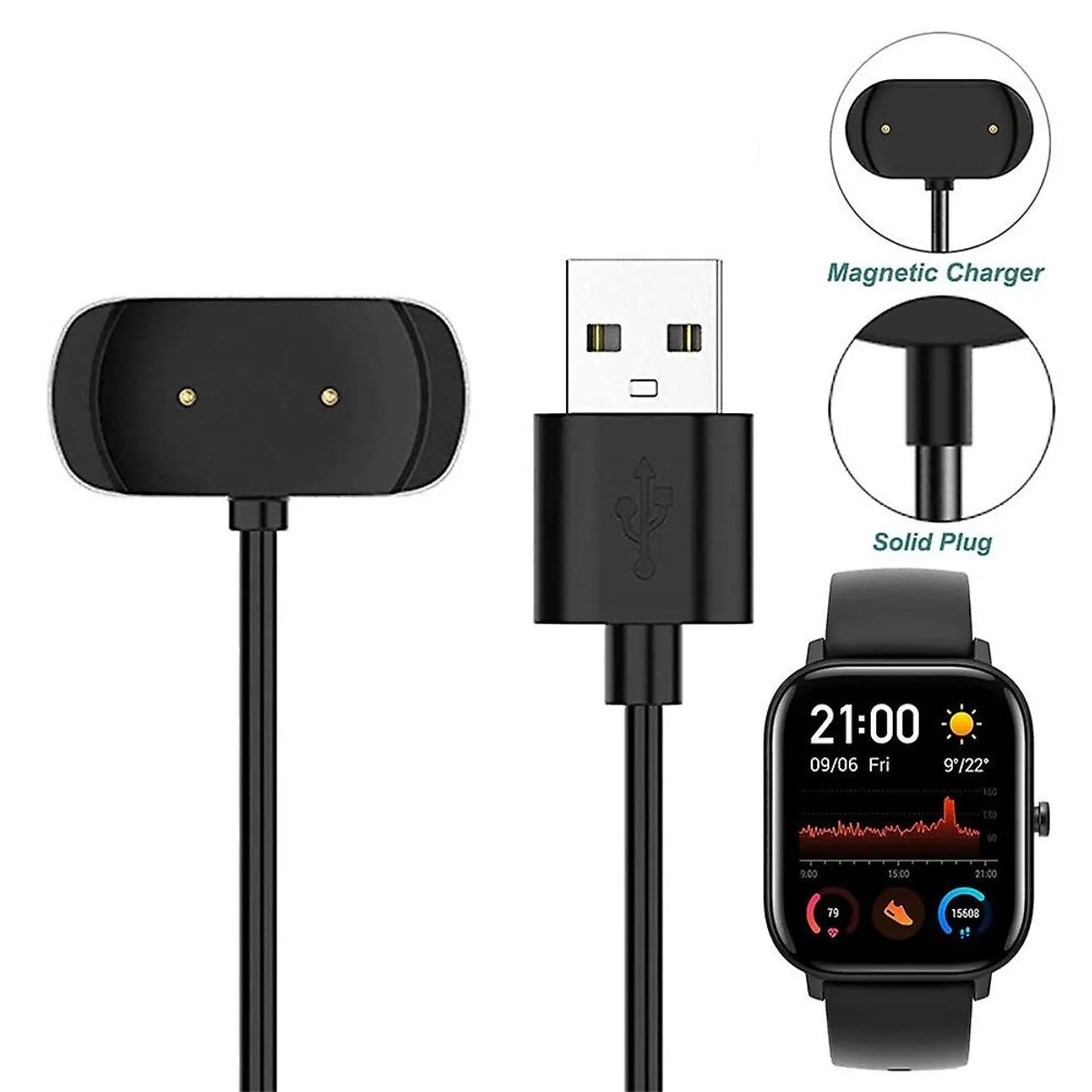 Amazfit USB Charging Cable For GTS, GTR, Bip And T-Rex Series