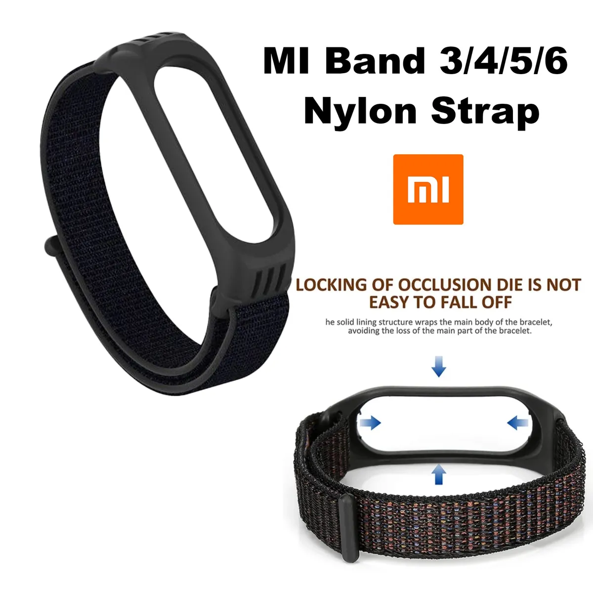 Mi Band Nylon Silicone Strap – Blue Color