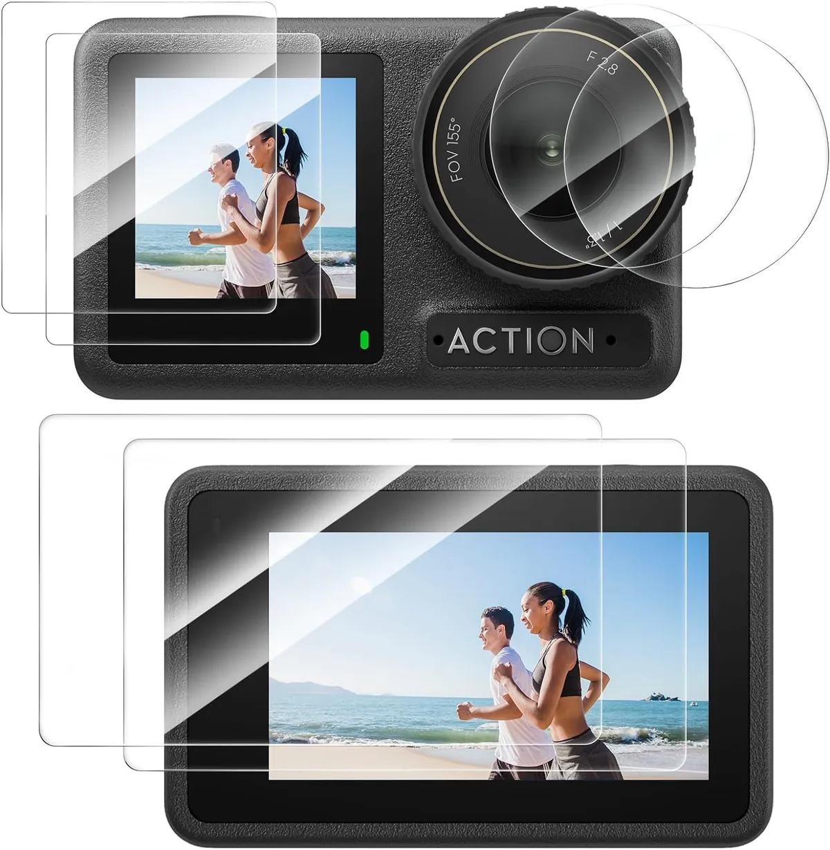 TELESIN Tempered Glass Lens Protector For DJI Osmo Action 3 And 4 – Scratch Resistant