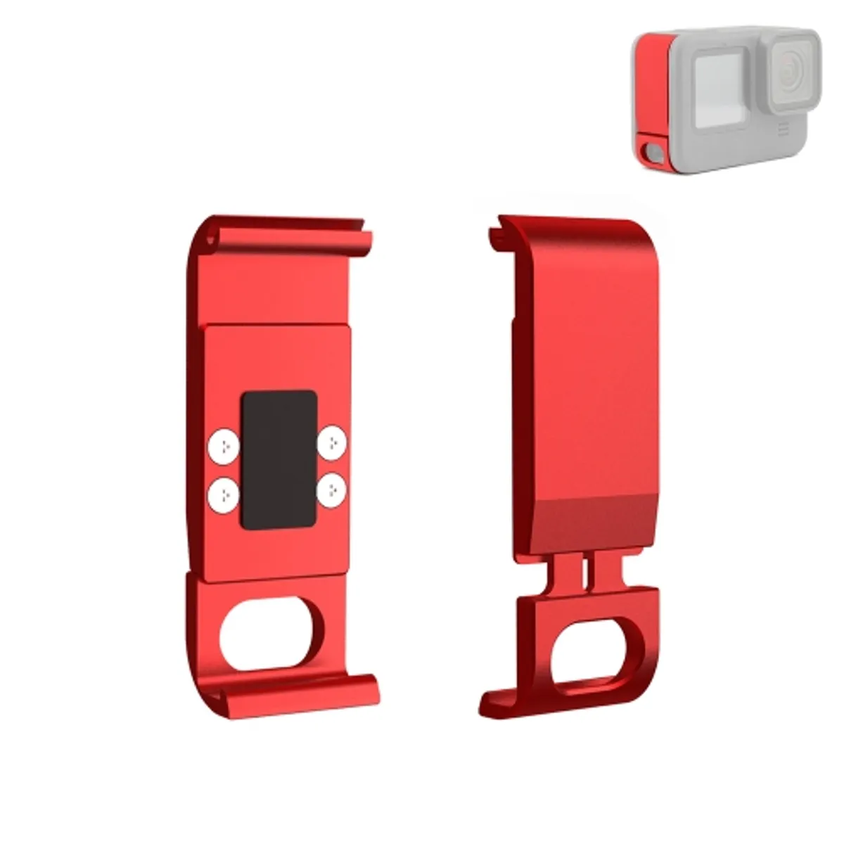 Metal Side Door Replacement For GoPro Hero 9–13 – Red Color