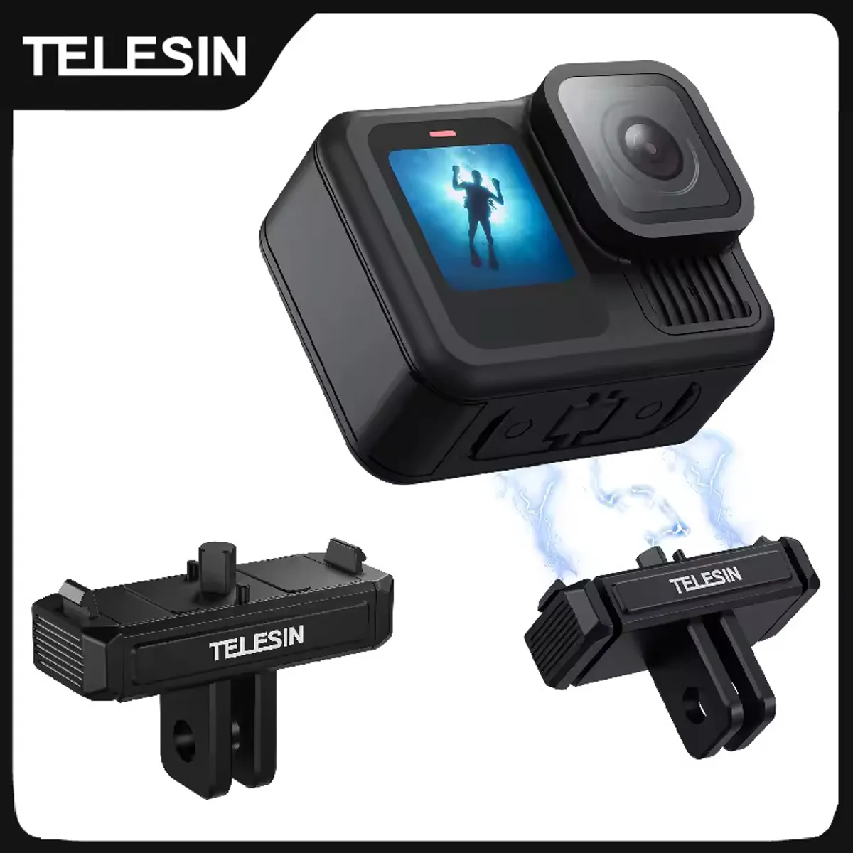 TELESIN Magnetic Quick-Release Dual-Lock Adapter For GoPro Hero 13