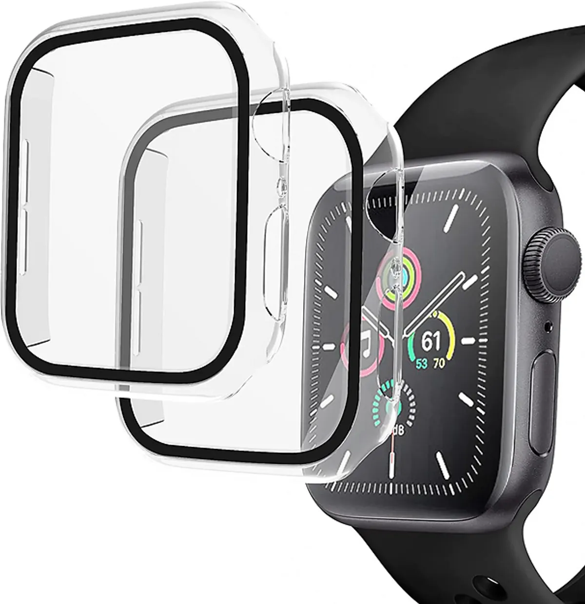 Transparent TPU Hard Case With Screen Protector For Apple Watch 44mm