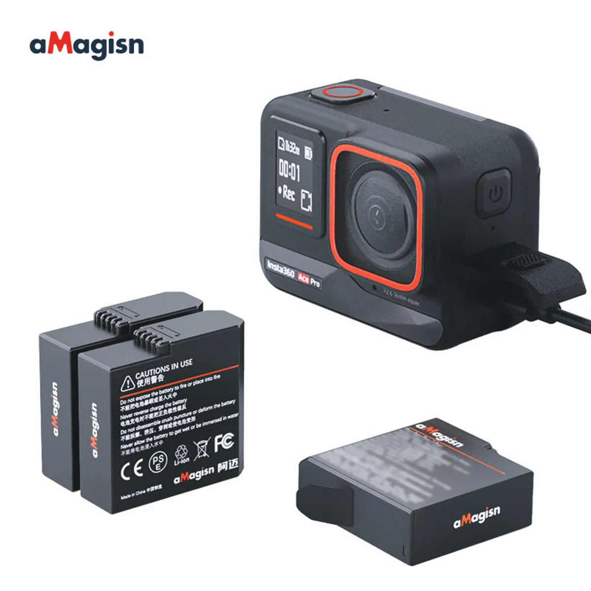 AMagisn 1800mAh Fast-Charging Battery For Insta360 Ace Pro2 – 1 Piece