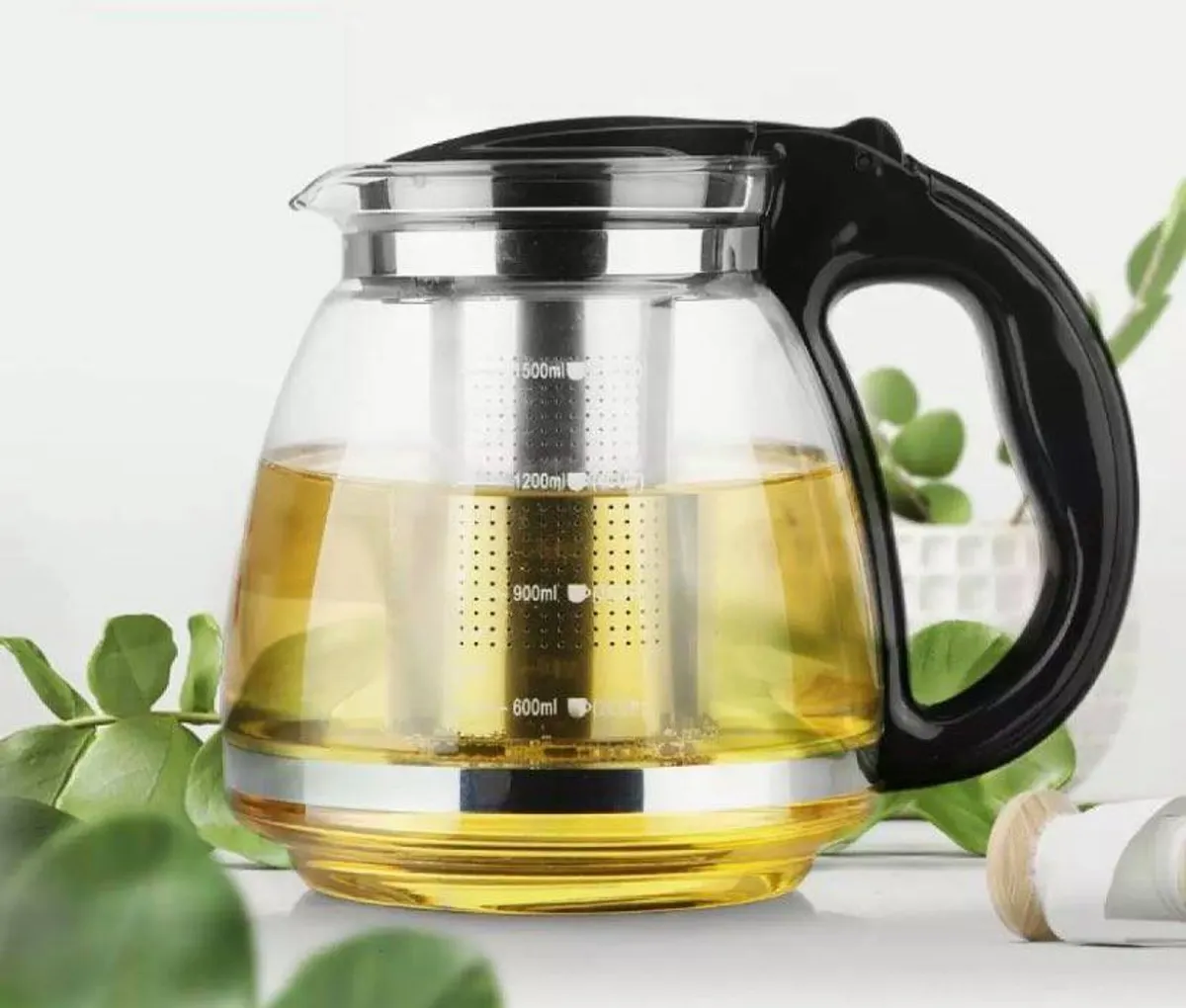 Green Tea Pot and Heat Resistant Glass - 900Ml