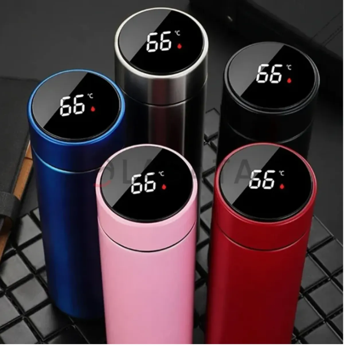 Smart Stainless Steel Thermos Bottle With Temperature Display - Multicolor