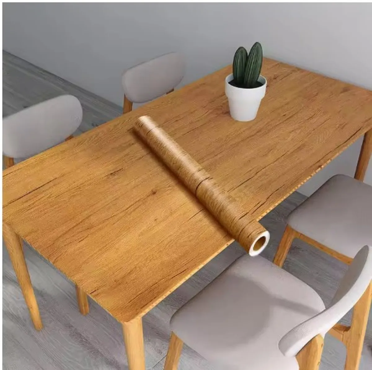 3m Oil-Proof Self-Adhesive Kitchen Wood Design Wallpaper - Dark Brown