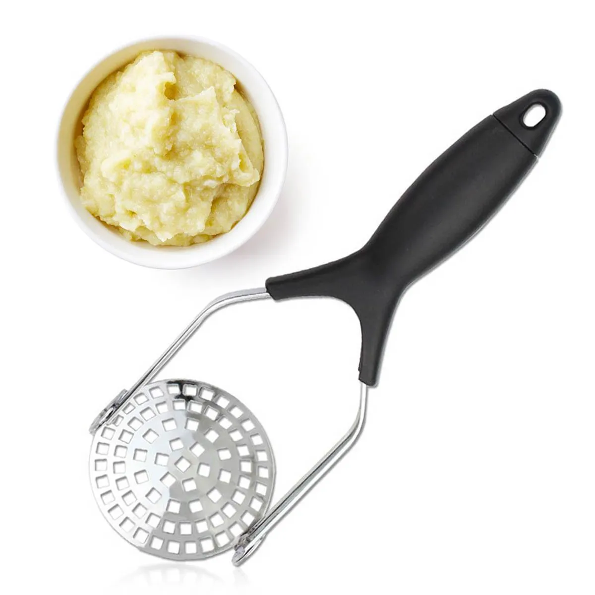 Stainless Steel Potato Masher & Vegetable Ricer With Plastic Handle - Multicolor
