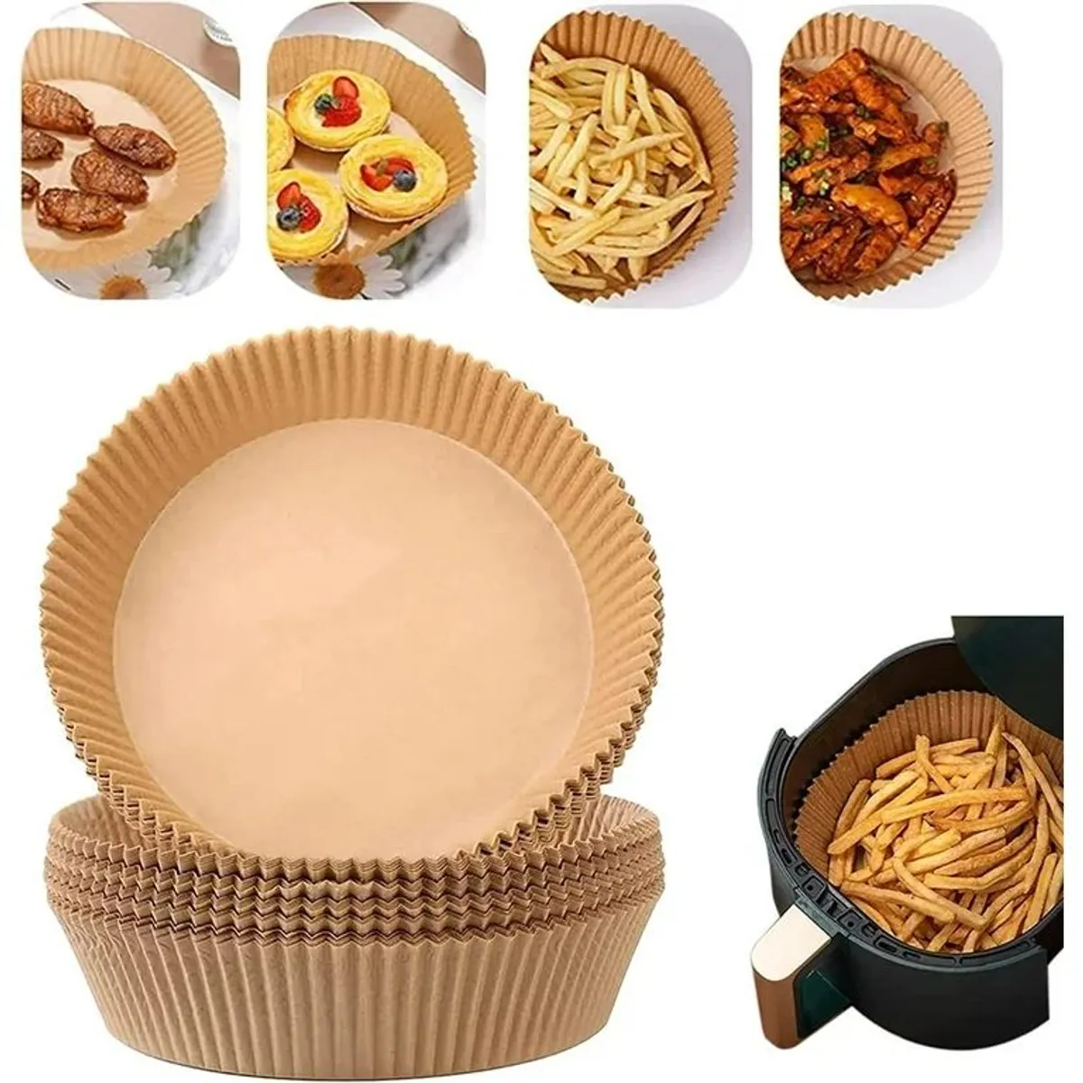Air Fryer Non-Stick Disposable Parchment Liners - 160×45mm 50Pcs 