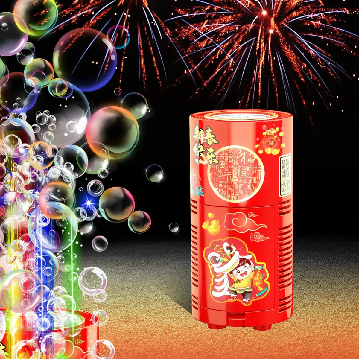 20-Hole Rechargeable Automatic Bubble Machine With Lights & Music - Multicolor