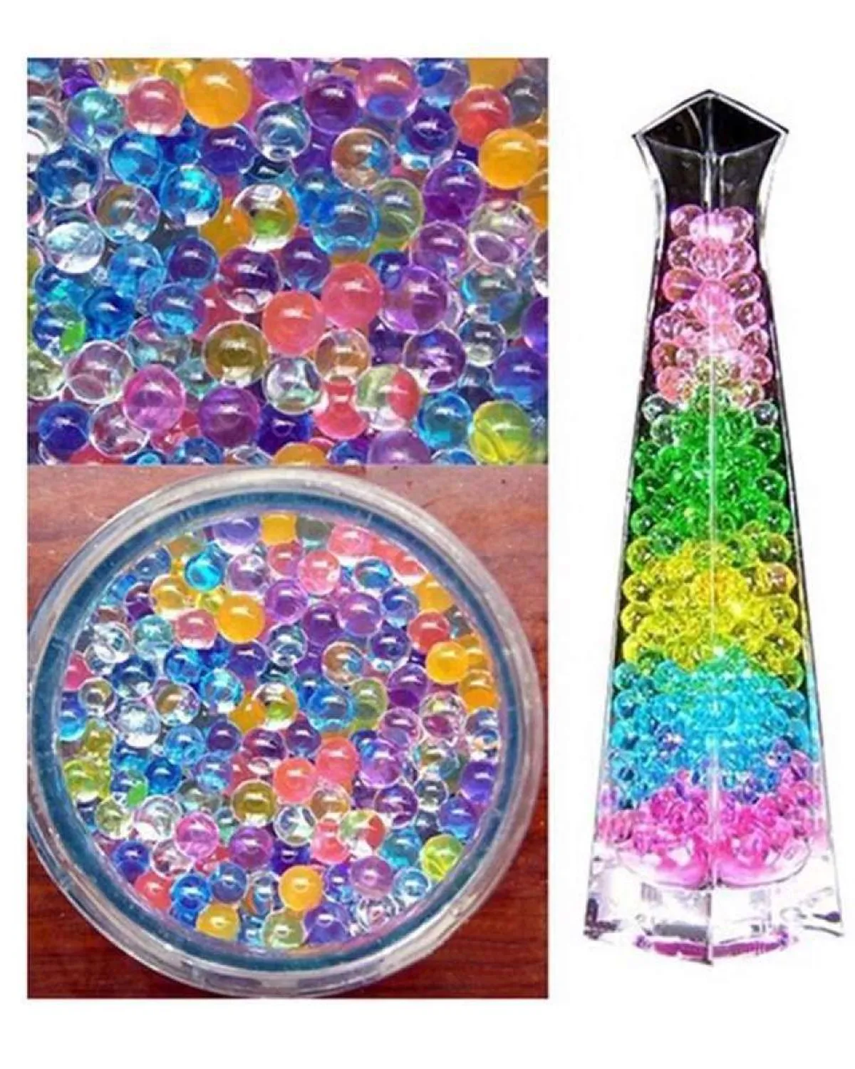 3Pcs Crystal Hydrogel Water Beads for Plants & Home Decoration - Multicolor