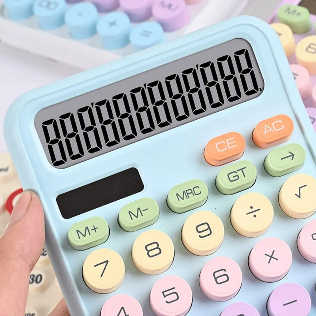 Pastel Round Button Plastic Calculator - Assorted Colors