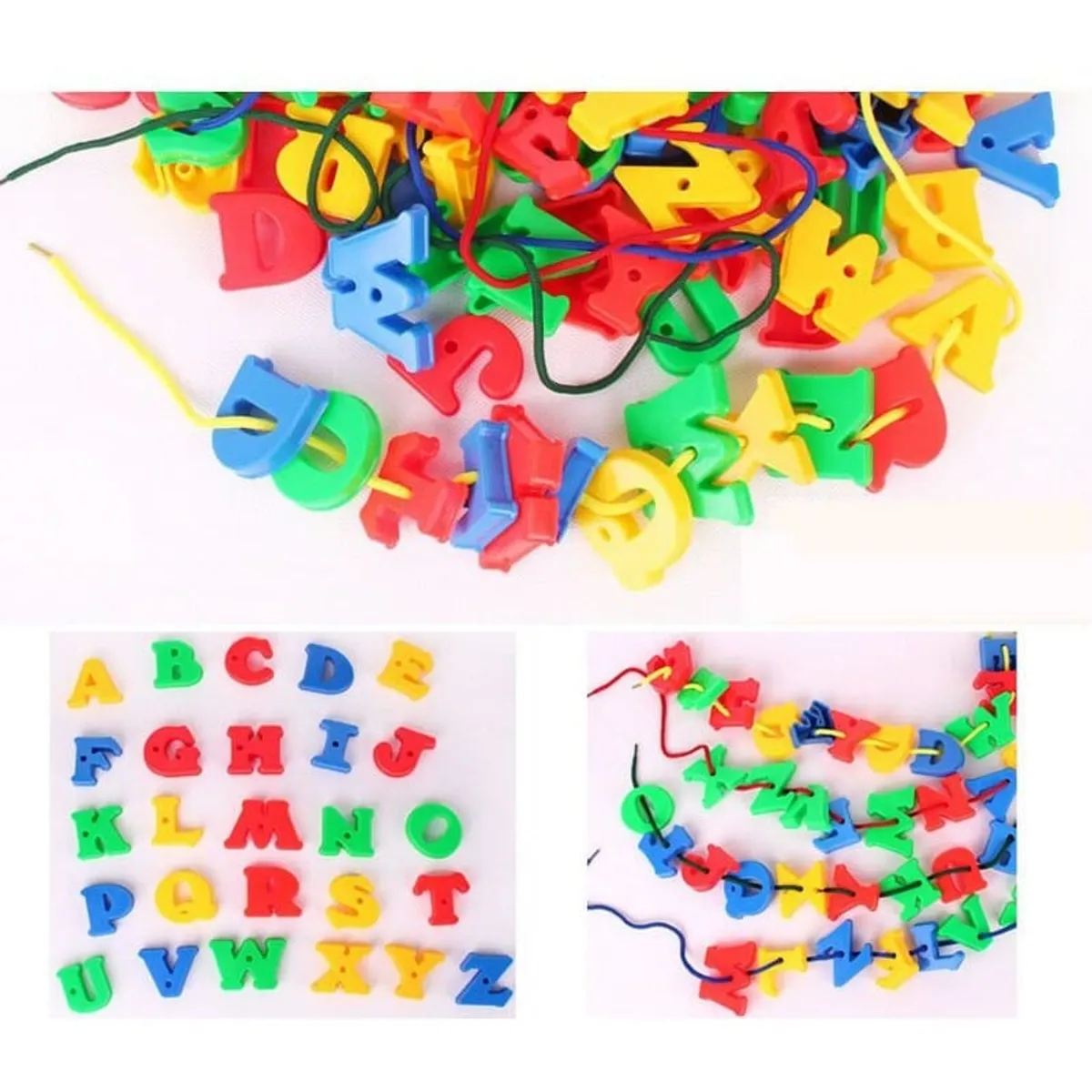 Multicolor English Alphabet Blocks With Hanging Rope - Kids Learning Toy