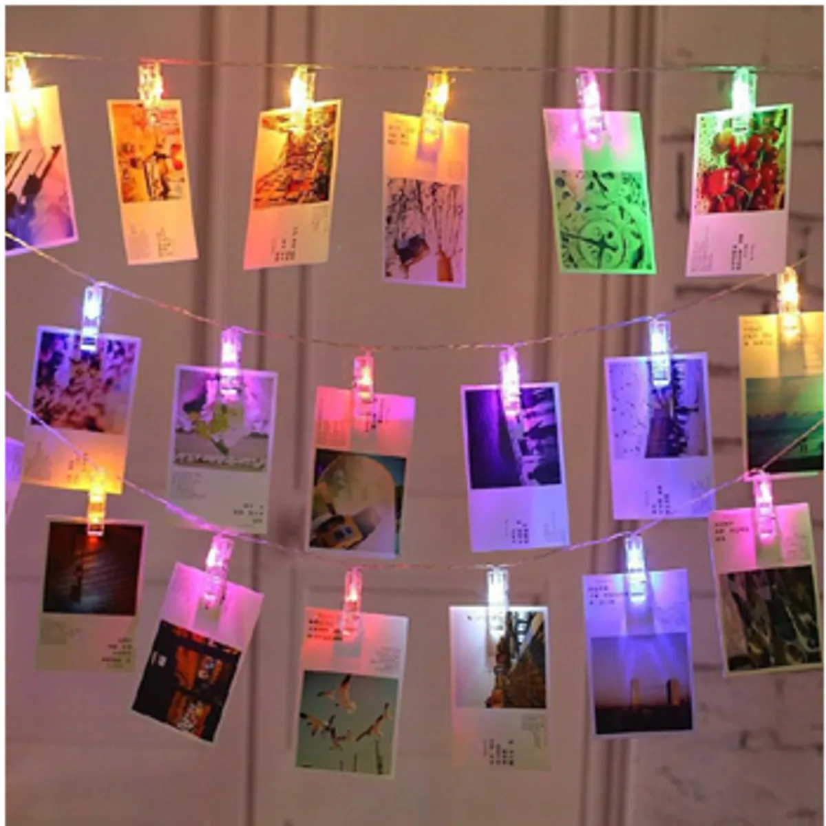 20-Clip LED Photo String Lights - Multicolor