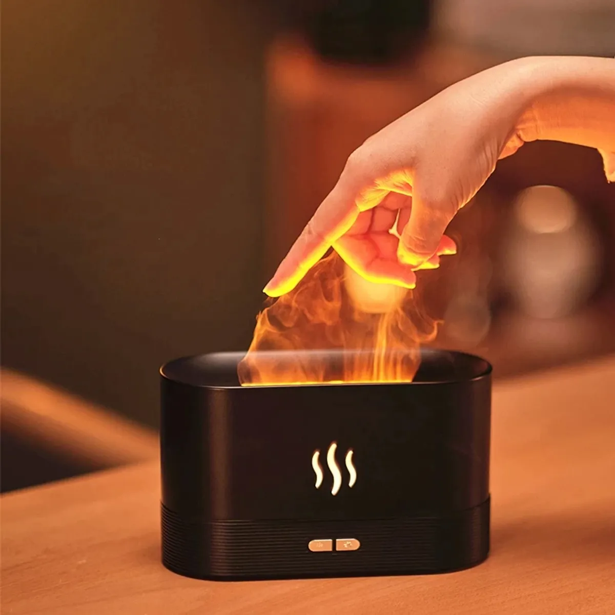  USB Flame Essential Oil Diffuser & Ultrasonic Humidifier - 200ml Multicolor