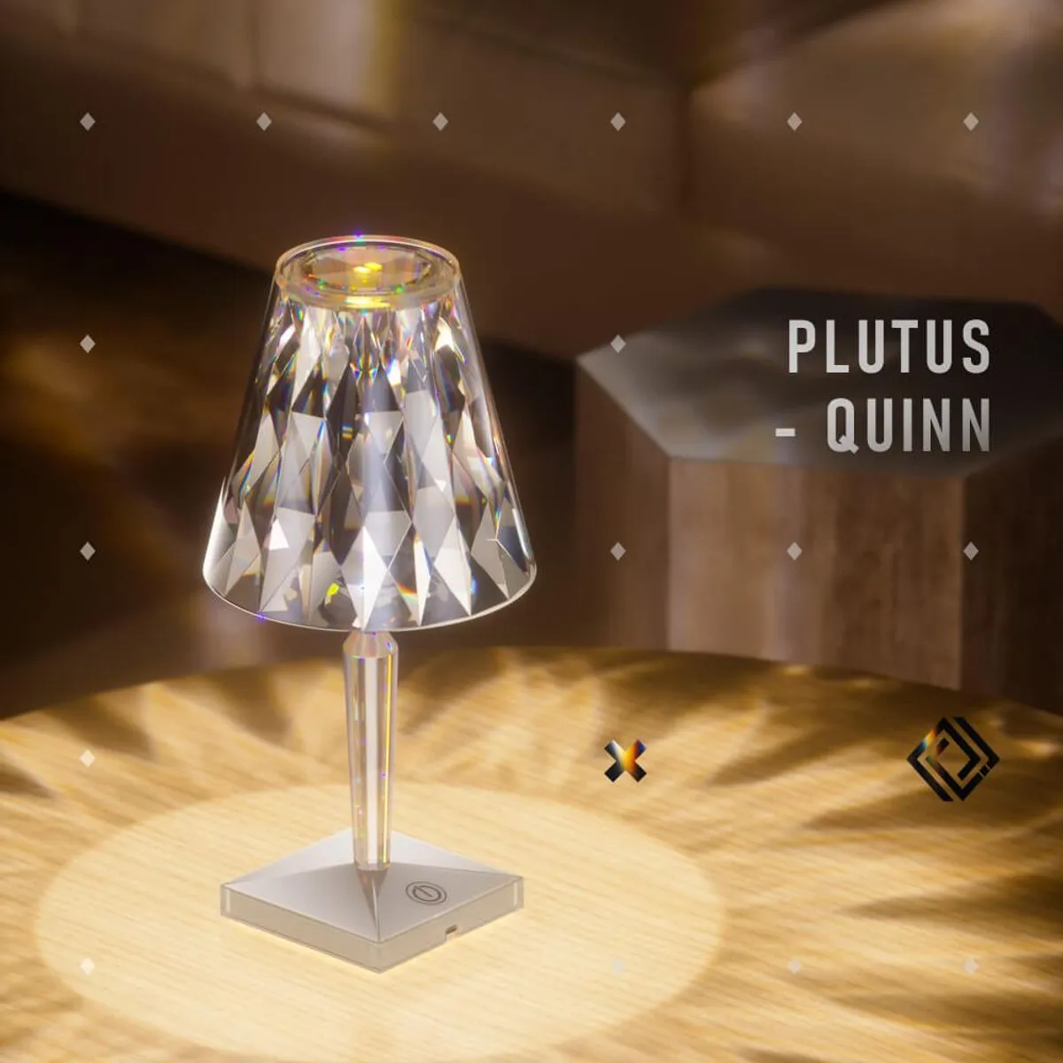 LED Diamond Crystal Projection Night Lamp With USB Charging & Touch Control - Multicolor