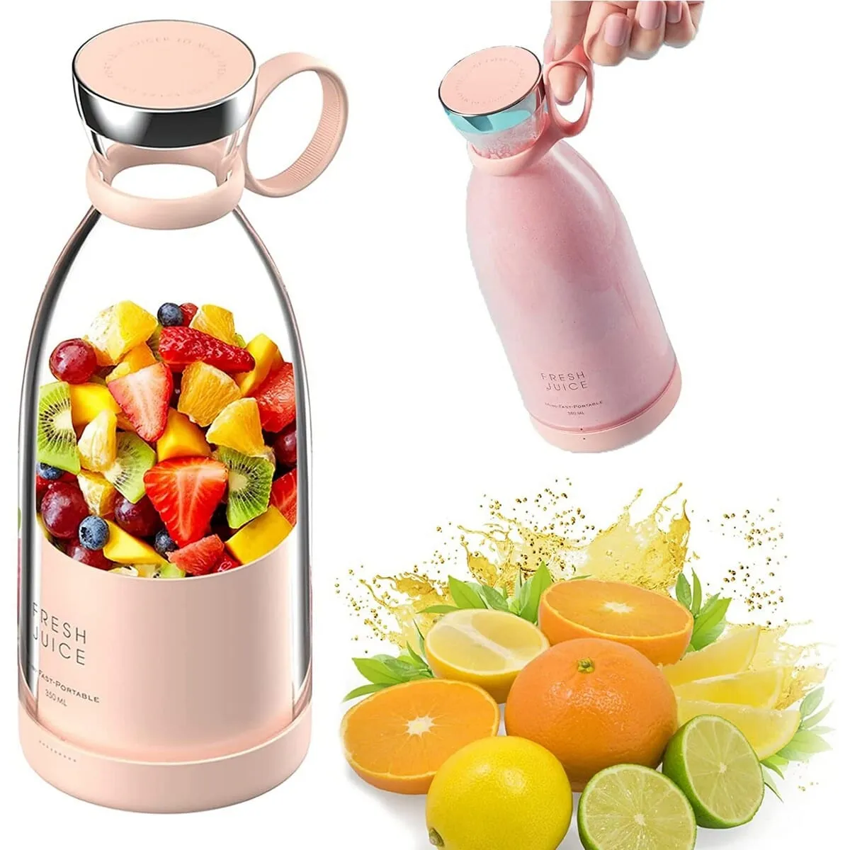  Portable Fresh Juice Blender Bottle - 420ml Multicolor