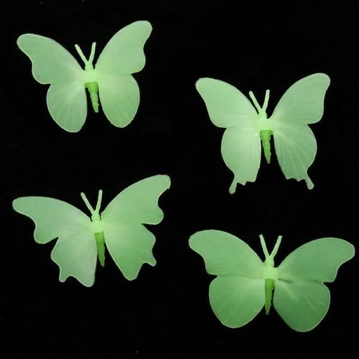 6Pcs 3D Glow-in-the-Dark Butterfly Wall Stickers - Multicolor