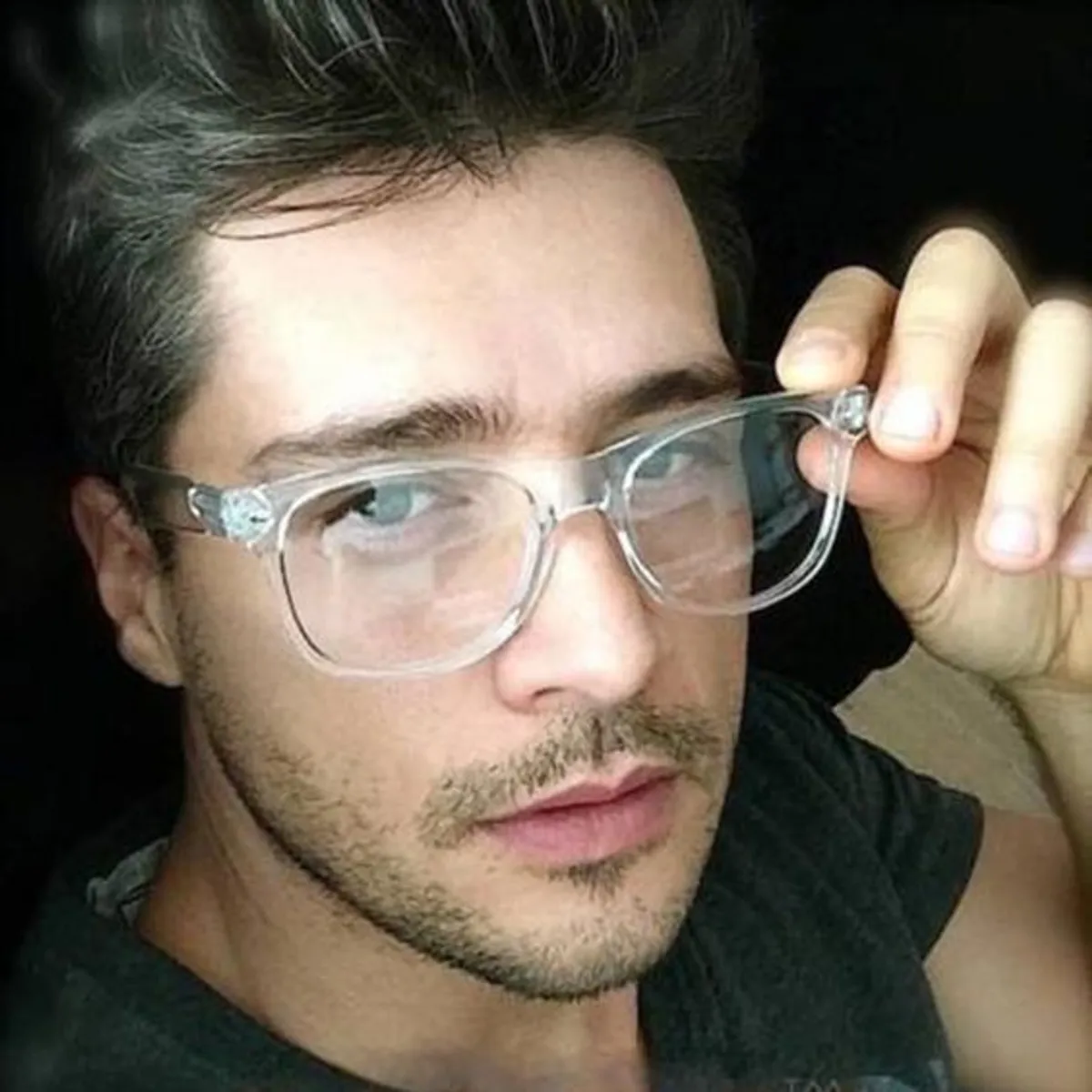 Unisex UV-Protected Anti-Scratch Transparent Frame Glasses - One Size