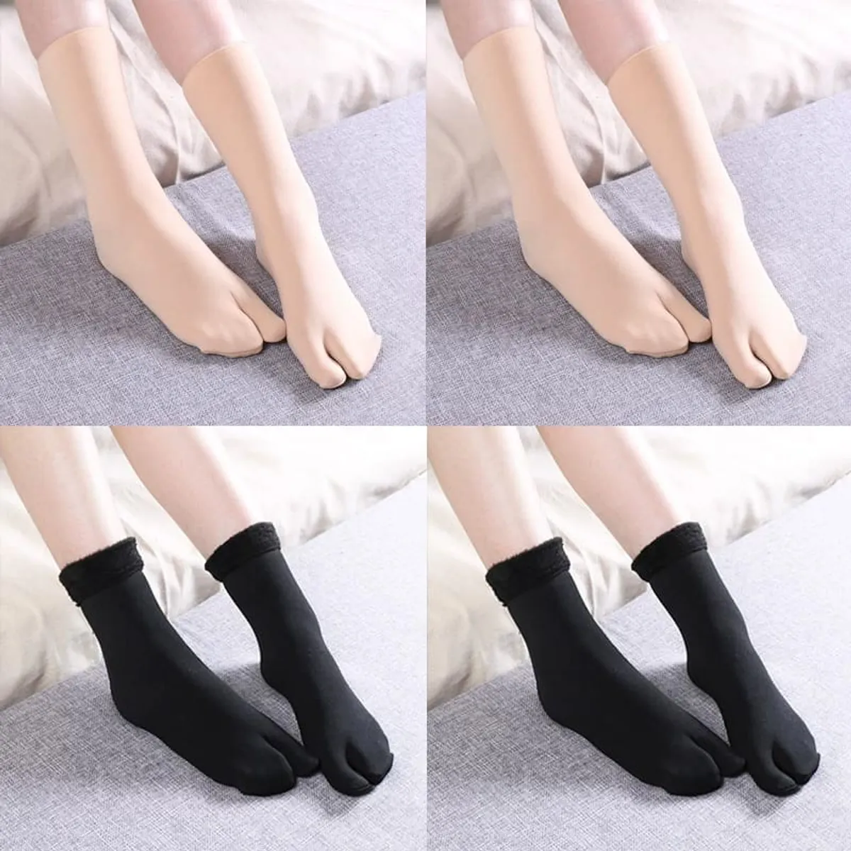 Pack of 5 Pair Woolen Plain Toye Socks - Women Multicolor