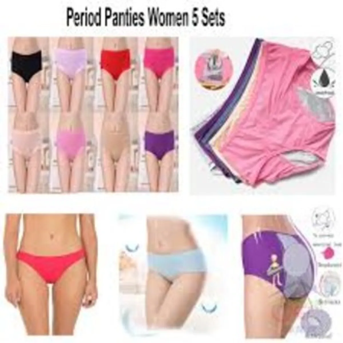 5 Sets Of Period Panties Women - Multicolor (Free Size)