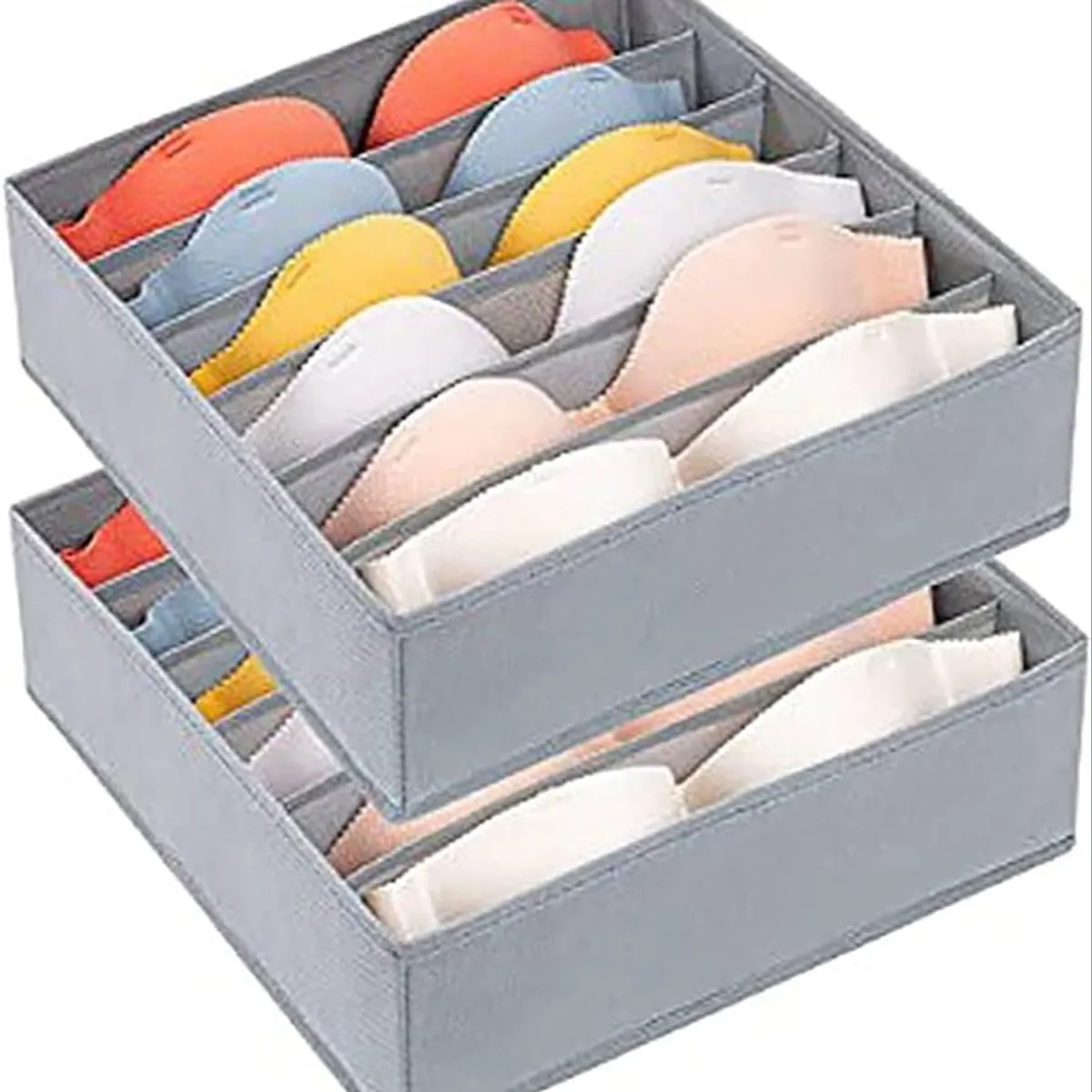 6-Cell Foldable Underwear & Sock Storage Box - Grey