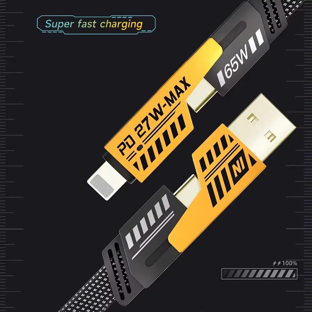 4-in-1 Multi USB Charger Cable High-Speed Charging & Data Sync