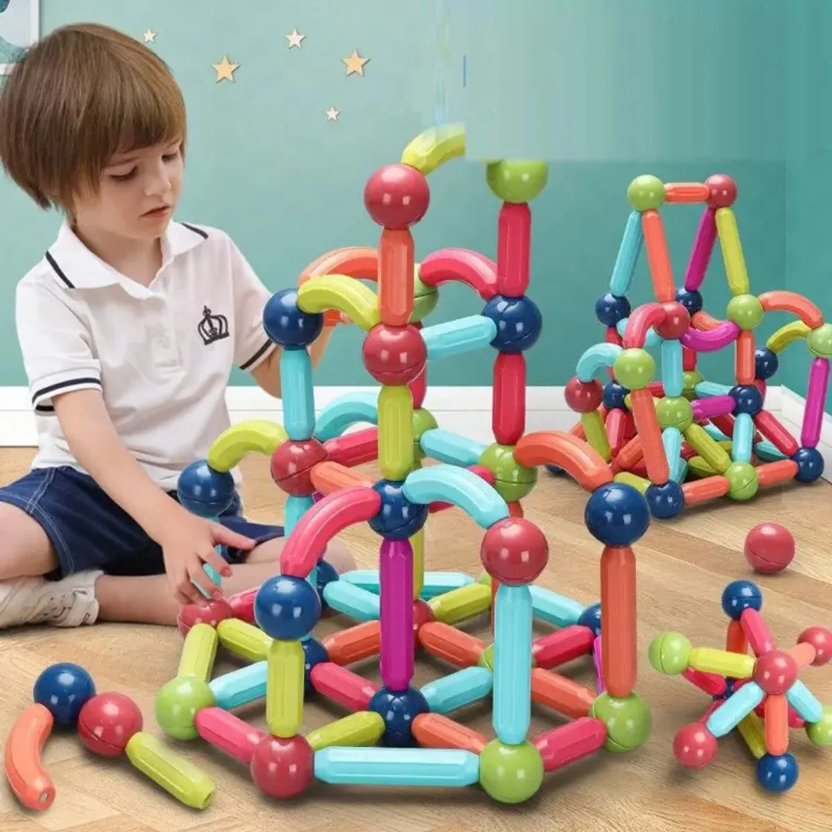 50Pcs Magnetic Building Blocks STEM Educational Toy - Kids 3-12 Years