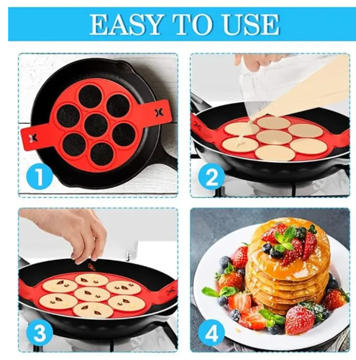 Non-sticky Pancake Maker, Frying Pan Omelette Silicone Pancake Mold