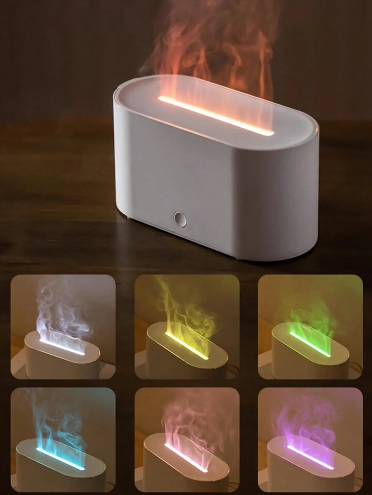 HY02 Flame Aroma Diffuser Air Humidifier - Multicolor