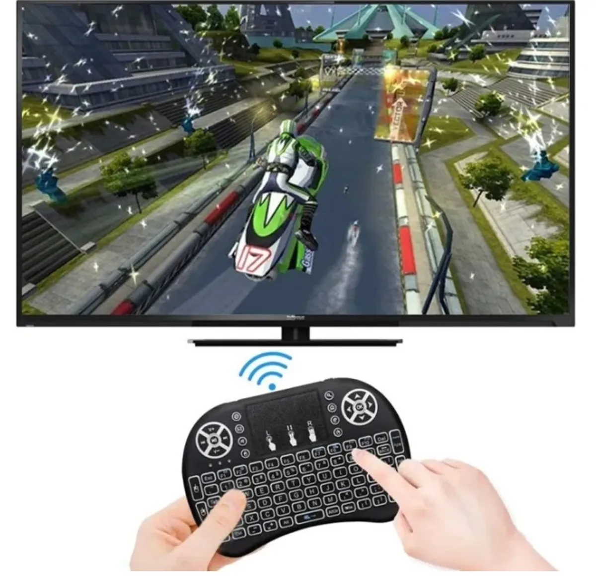 2.4GHz Wireless Air Mouse Mini Keyboard With Backlit Touchpad - Multicolor