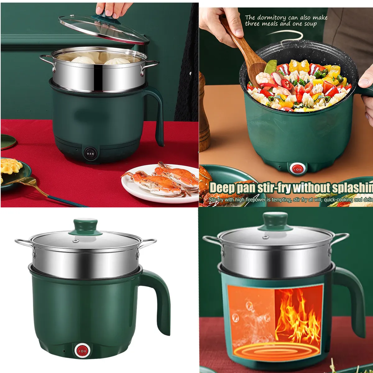 18cm Mini Electric Rice Cooker With Steamer & Hot Pot Function