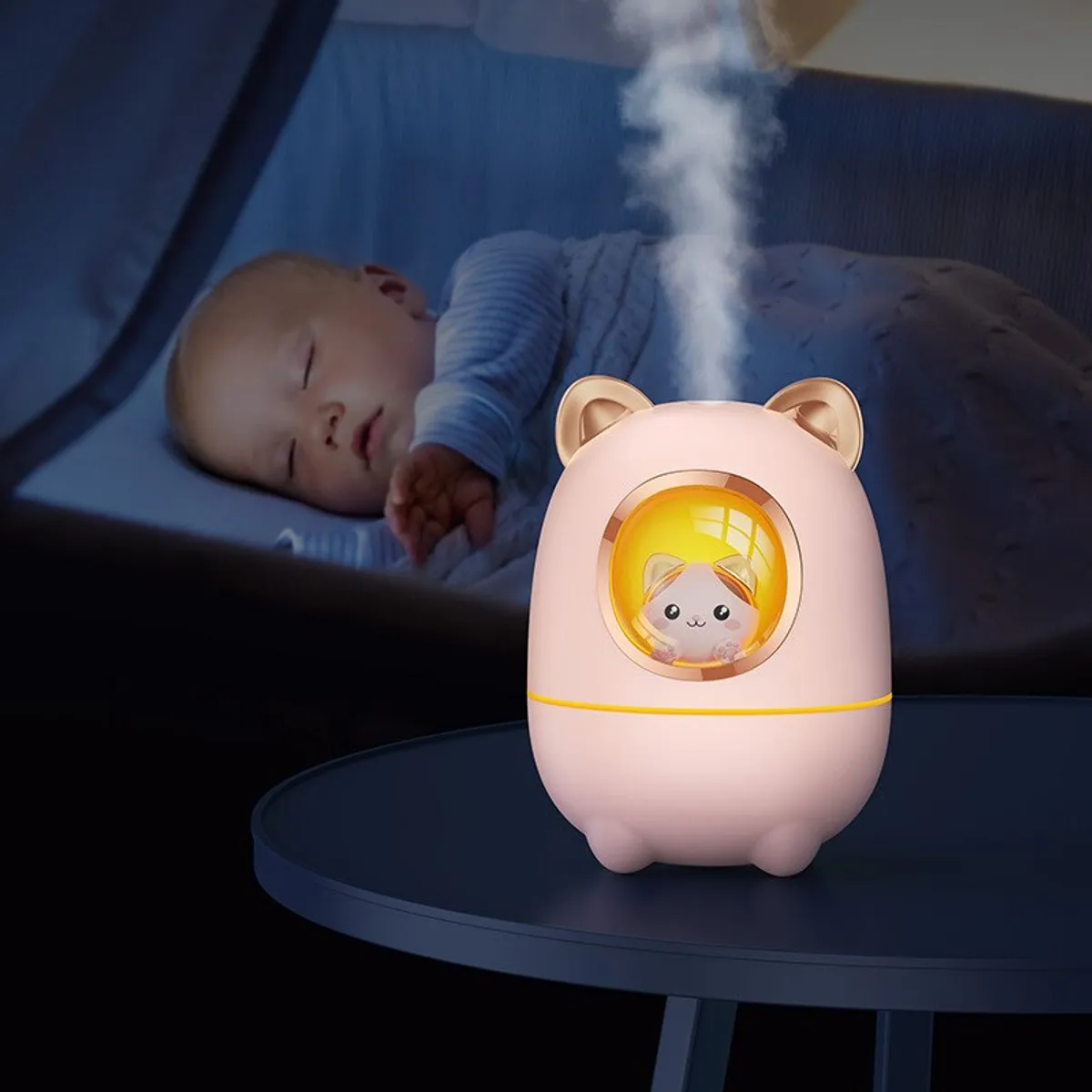 Cartoon Kitty Ultrasonic Air Humidifier - 400Ml 