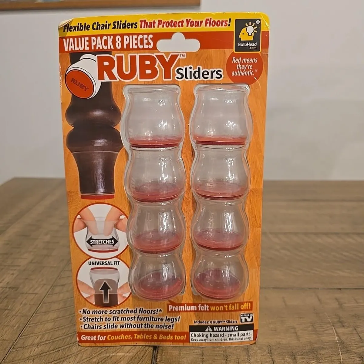 Ruby Sliders Flexible Chair Sliders - 8-Packs